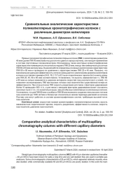 СРАВНИТЕЛЬНЫЕ АНАЛИТИЧЕСКИЕ ХАРАКТЕРИСТИКИ ПОЛИКАПИЛЛЯРНЫХ ХРОМАТОГРАФИЧЕСКИХ КОЛОНОК С РАЗЛИЧНЫМ ДИАМЕТРОМ КАПИЛЛЯРОВ