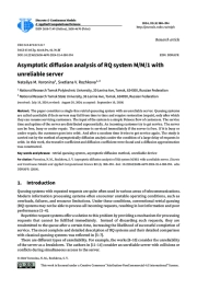 Asymptotic diffusion analysis of RQ system M/M/1 with unreliable server