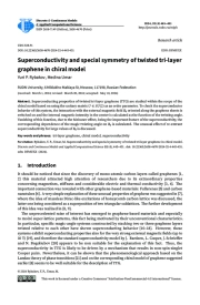 Superconductivity and special symmetry of twisted tri-layer graphene in chiral model