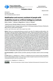 Stabilization and recovery assistant of people with disabilities based on artificial intelligence methods