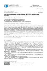 The numerical solution of the nonlinear hyperbolic-parabolic heat equation