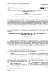 КОНКУРЕНТОСПОСОБНОСТЬ ИСПАНИИ В СФЕРЕ ОБРАЗОВАНИЯ И НАУКИ: ПОДХОДЫ И СТРАТЕГИЯ