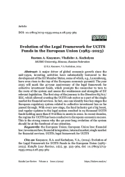 Evolution of the Legal Framework for UCITS Funds in the European Union (1985-2023)