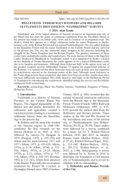 СТОРОЖЕВЫЕ БАШНИ ЭЛЛИНИСТИЧЕСКОГО ПЕРИОДА И ПОСЕЛЕНИЯ НА СКЛОНАХ, ОБНАРУЖЕННЫЕ В ХОДЕ ИССЛЕДОВАНИЙ В ВЕЗИРКЁПРЮ