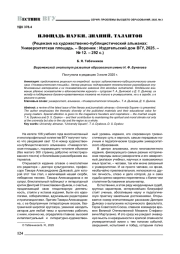 ПЛОЩАДЬ НАУКИ, ЗНАНИЙ, ТАЛАНТОВ (РЕЦЕНЗИЯ НА ХУДОЖЕСТВЕННО-ПУБЛИЦИСТИЧЕСКИЙ АЛЬМАНАХ: УНИВЕРСИТЕТСКАЯ ПЛОЩАДЬ. - ВОРОНЕЖ: ИЗДАТЕЛЬСКИЙ ДОМ ВГУ, 2025. - № 12. - 292 С.)
