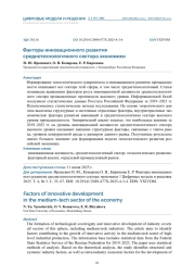 ФАКТОРЫ ИННОВАЦИОННОГО РАЗВИТИЯ СРЕДНЕТЕХНОЛОГИЧНОГО СЕКТОРА ЭКОНОМИКИ