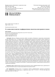 О становлении понятия «перформативная дидактика иностранного языка»
