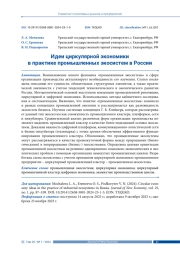 ИДЕИ ЦИРКУЛЯРНОЙ ЭКОНОМИКИ В РЕАЛИЗАЦИИ ПРОМЫШЛЕННЫХ ЭКОСИСТЕМ В РОССИИ