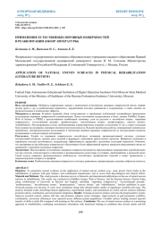 ПРИМЕНЕНИЕ ЕСТЕСТВЕННЫХ НЕРОВНЫХ ПОВЕРХНОСТЕЙ В РЕАБИЛИТАЦИИ (ОБЗОР ЛИТЕРАТУРЫ)