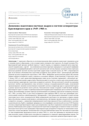 Динамика подготовки научных кадров в системе аспирантуры Красноярского края в 1949–1988 гг.
