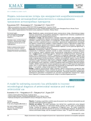 Модель экономических потерь при некорректной микробиологической диагностике антимикробной резистентности и нерациональном применении антимикробных препаратов