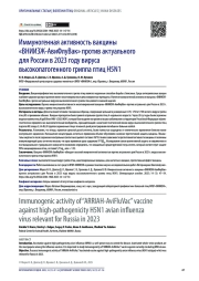 Иммуногенная активность вакцины «ВНИИЗЖ-АвиФлуВак» против актуального для России в 2023 году вируса высокопатогенного гриппа птиц H5N1